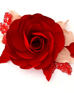 Brosa/Aplicatie pentru rochie/Flori handmade