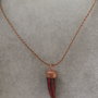 Colier handmade cu pandantiv din cupru sub forma de corn/bijuterie unisex/bijuterie barbateasca/bijuterie talisman