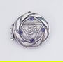 pandantiv unicat, tip locket, din argint fin, cu mandala timeless si ametiste