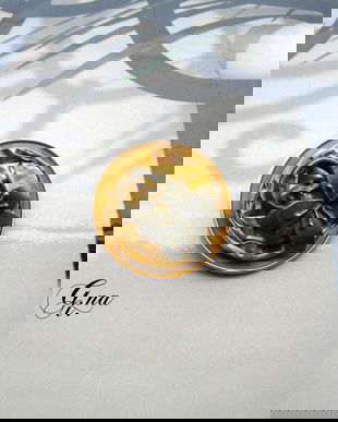 Brosa reciclata cu floare bronz