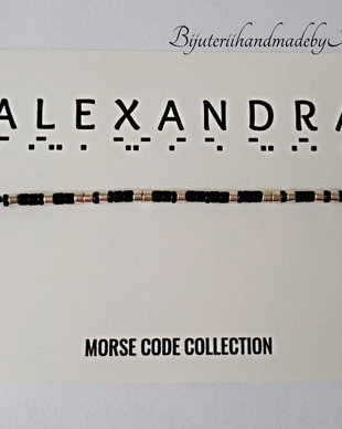 Bratara mesaj cod Morse ALEXANDRA