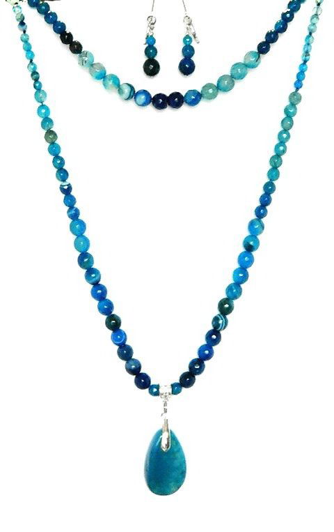 Set cu agate bleu (122)