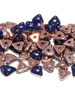 Tri-bead, 4 mm, Sapphire Capri Gold - 30070-27101