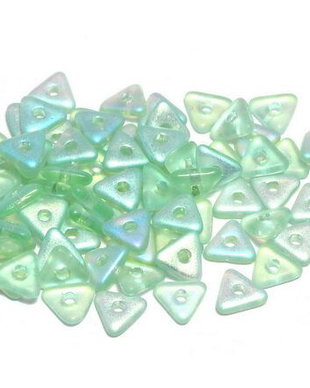 Tri-bead, 4 mm, Peridot AB Matted - 50510-28771