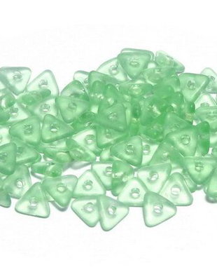 Tri-bead, 4 mm, Peridot Matted - 50510-84110