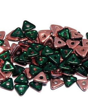 Tri-bead, 4 mm, Emerald Capri Gold - 50730-27101