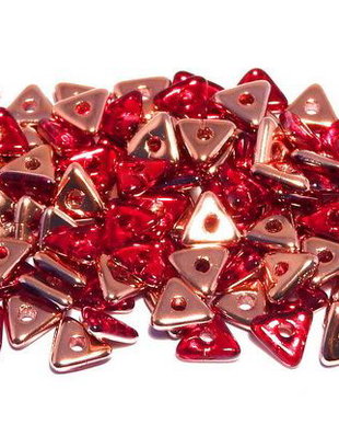 Tri-bead, 4 mm, Red Capri Gold - 90090-27101