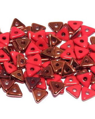 Tri-bead, 4 mm, Opaque Red Sunset - 93200-27137
