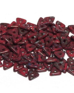 Tri-bead, 4 mm, Opaque Red Picasso - 93200-43400