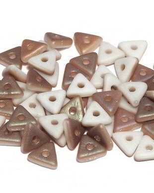 Tri-bead, 4 mm, Chalk White Celsian Matted - 03000-22571