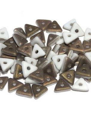 Tri-bead, 4 mm, Chalk White Valentinite Matted - 03000-22671