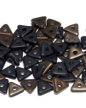 Tri-bead, 4 mm, Jet Valentinite Matted - 23980-22671