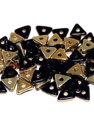 Tri-bead, 4 mm, Jet Amber - 23980-26441