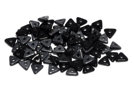 Tri-bead, 4 mm, Jet Vacuum Hematite - 23980-27201