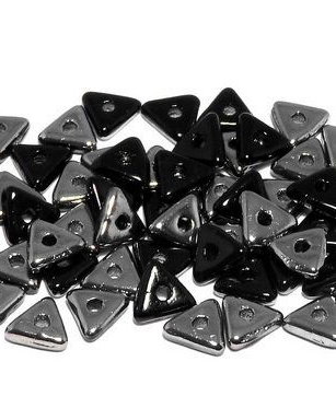 Tri-bead, 4 mm, Jet Chrome - 23980-27401