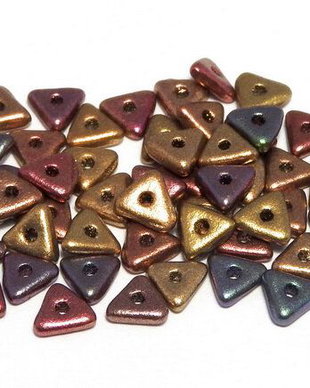 Tri-bead, 4 mm, Purple Iris Gold - 01640