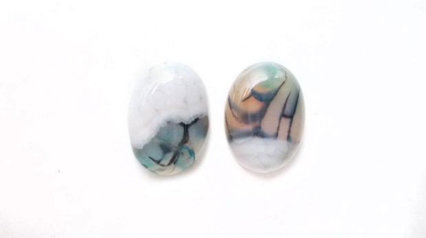 Agate dragon veins - Cabochoane - 2 buc -D3518