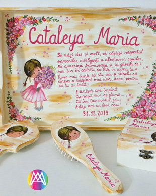 Set Aniversare 1 an, pictat manual.