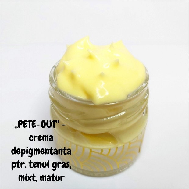 ,,PETE - OUT" - Crema depigmentanta ptr tenul gras, mixt sau matur