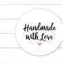 Stickere autoadezive Handmade with Love, Stickere pentru Produse, Accesorii Hartie