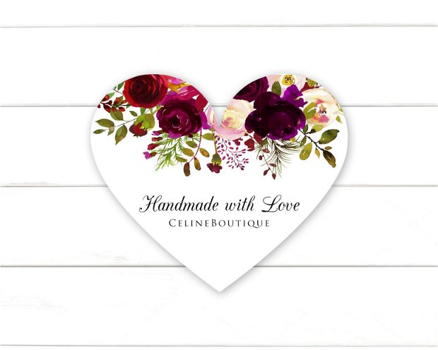 Stickere pentru Produse, Etichete Handmade with Love