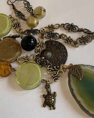 VINTAGE FOREST-murano,agata,bronz
