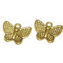 Pandantiv metalic, auriu antichizat, fluture, 13x17.5 mm
