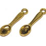 Pandantiv metalic, auriu antichizat, lingura, 24x6 mm