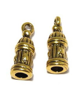 Pandantiv metalic, auriu antichizat, hidrant, 20x7 mm