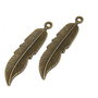 Pandantiv metalic, bronz, pana, 45.5x11 mm