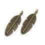 Pandantiv metalic, bronz, frunza, 29x8.5 mm