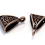 Margele din metal cu agatatoare, cupru, 15.5x10x7 mm
