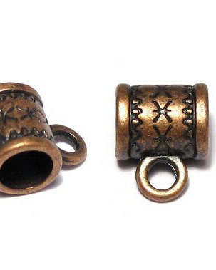 Margele din metal cu agatatoare, cupru, 10x6x8 mm