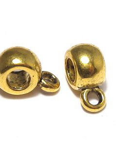 Margele din metal cu agatatoare, auriu antichizat, 8.5x6x4 mm
