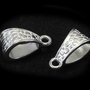 Margele din metal cu agatatoare, argintii, 14.5x7.5x8.5 mm