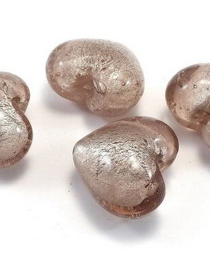 Margele de lampa, inimioara, 26x30 mm
