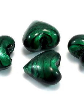 Margele de lampa, inimioara, 25x25 mm