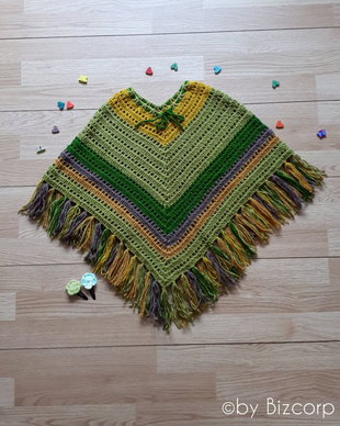 Poncho crosetat fetite, 4-5 ani