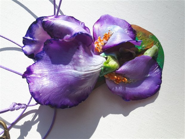 Pandantiv Floare de Iris, Reglabil, Unicat