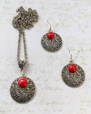 Set boho alama & howlit rosu
