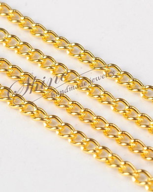 Lant metalic auriu, 3.7x2.5x0.7mm