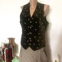 Set fusta bohemianstyle și vesta catifea broderie cusuta