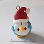 Pinguin mos craciun din lut polimeric