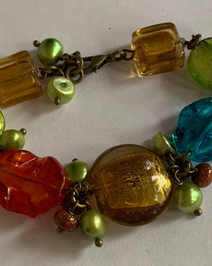 AUTUMN-murano,perle de cultura,piatra soarelui,bronz