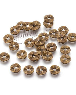 Distantier disc ondulat, bronz, 7mm