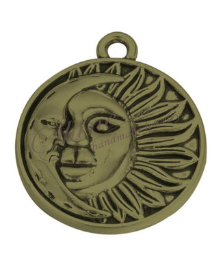 Pandantiv soare si luna bronz, 29x25x3mm