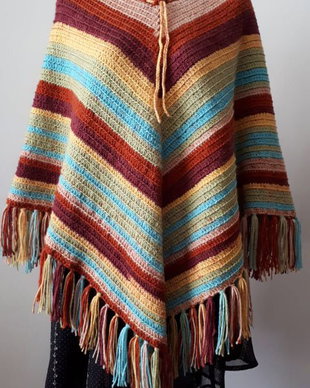 Poncho crosetat, XXL