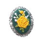 Brosa -trandafir galben  brodat manual pe panza taraneasca cod BF9671