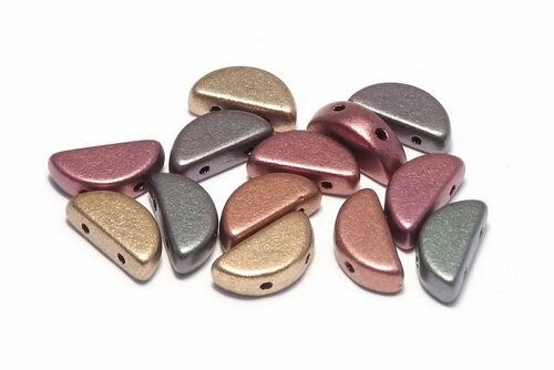 Semi Circle Beads, 5x10 mm, Purple Iris Gold - 01640