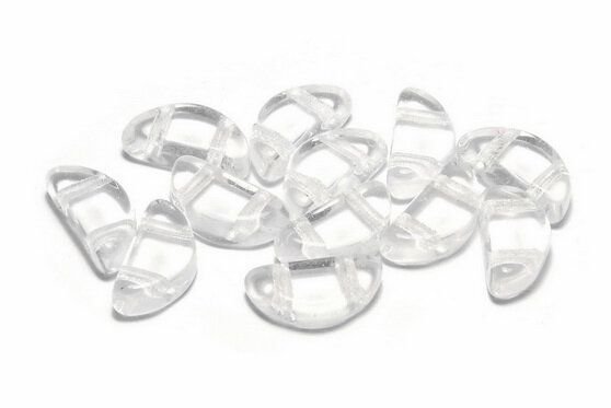 Semi Circle Beads, 5x10 mm, Crystal - 00030